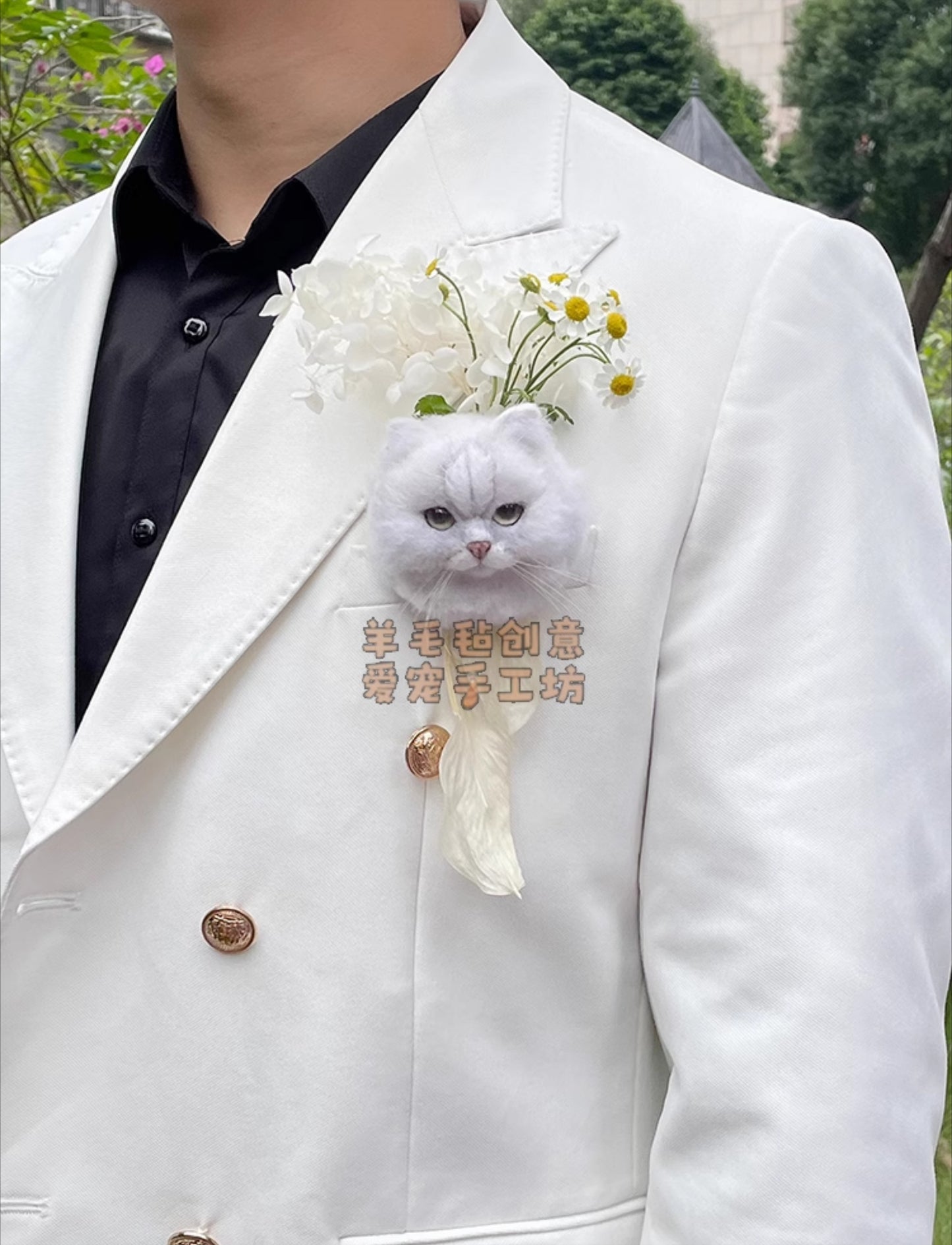 (1.5 MONTHS WAIT) Handmade picture customization, pet corsage brooch, bride and groom gifts, creative gifts, cats and dogs | Creative Pet Handicraft Workshop