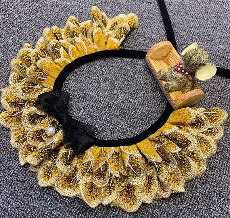 Hand-made saliva towel, cat/dog bib, collar, bow tie