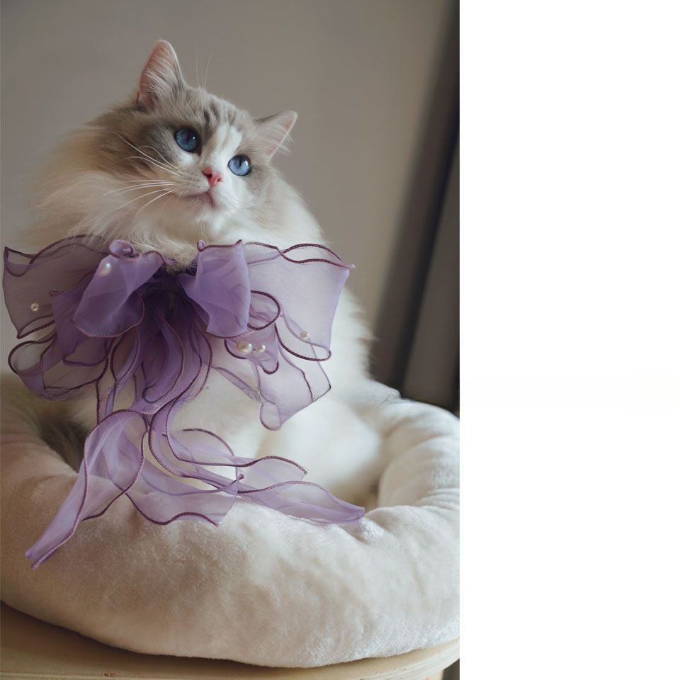 Hand-made cat/dog bow jewelry, saliva towel, collar scarf