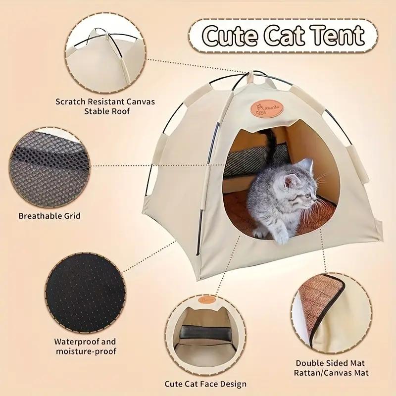 Foldable Pet Tent with Mat - Perfect for Outdoor Travel and Camping - Ideal for Cats and Dogs, Suit for all seasons, The Perfect Nest for dogs and cats living, Pet supplies