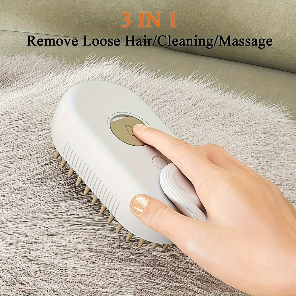 No-rinse pet cleaning brush, steam fluff removal massage comb, pet automatic hair removal spray and anti-static massage comb for dog and cat grooming