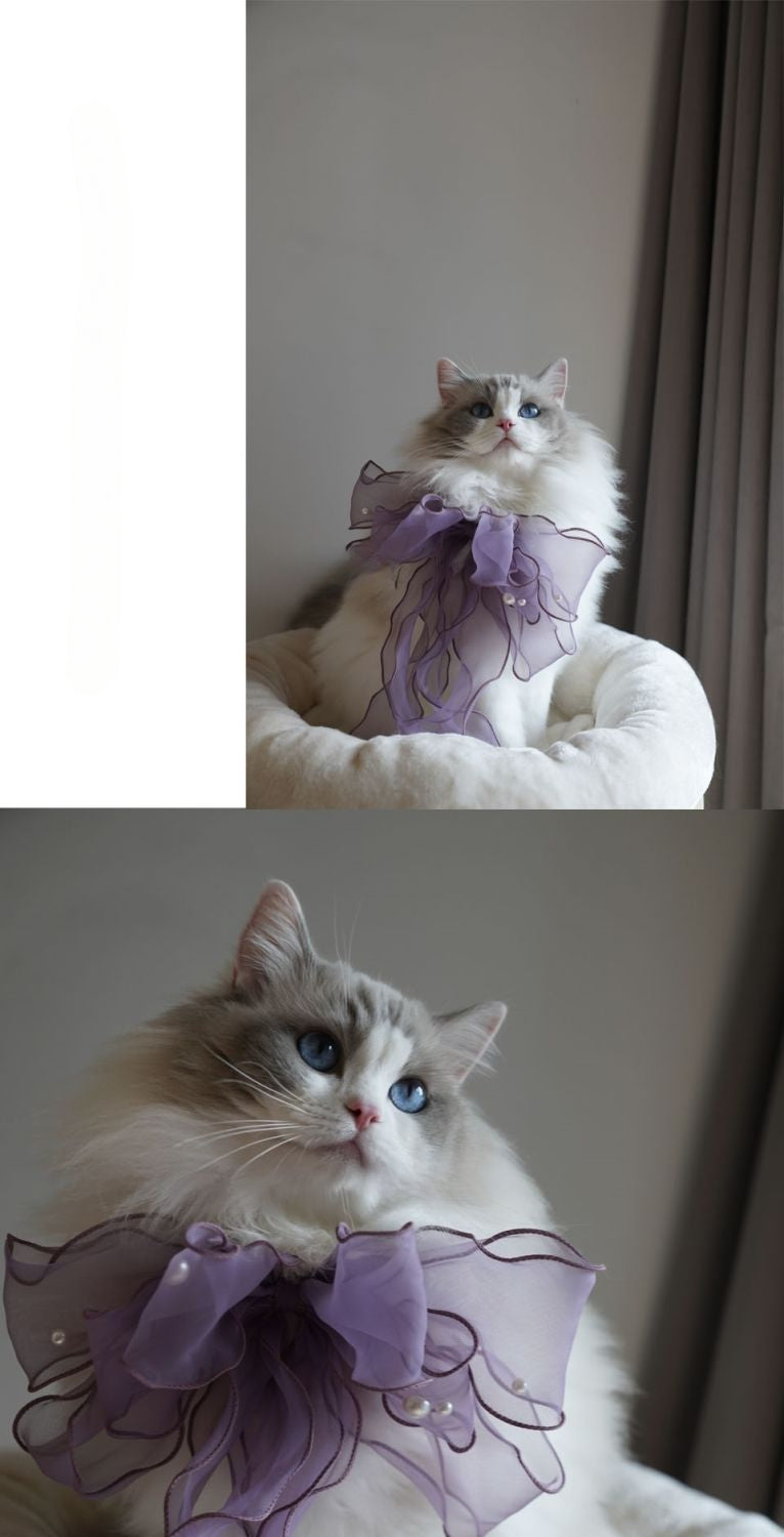 Hand-made cat/dog bow jewelry, saliva towel, collar scarf