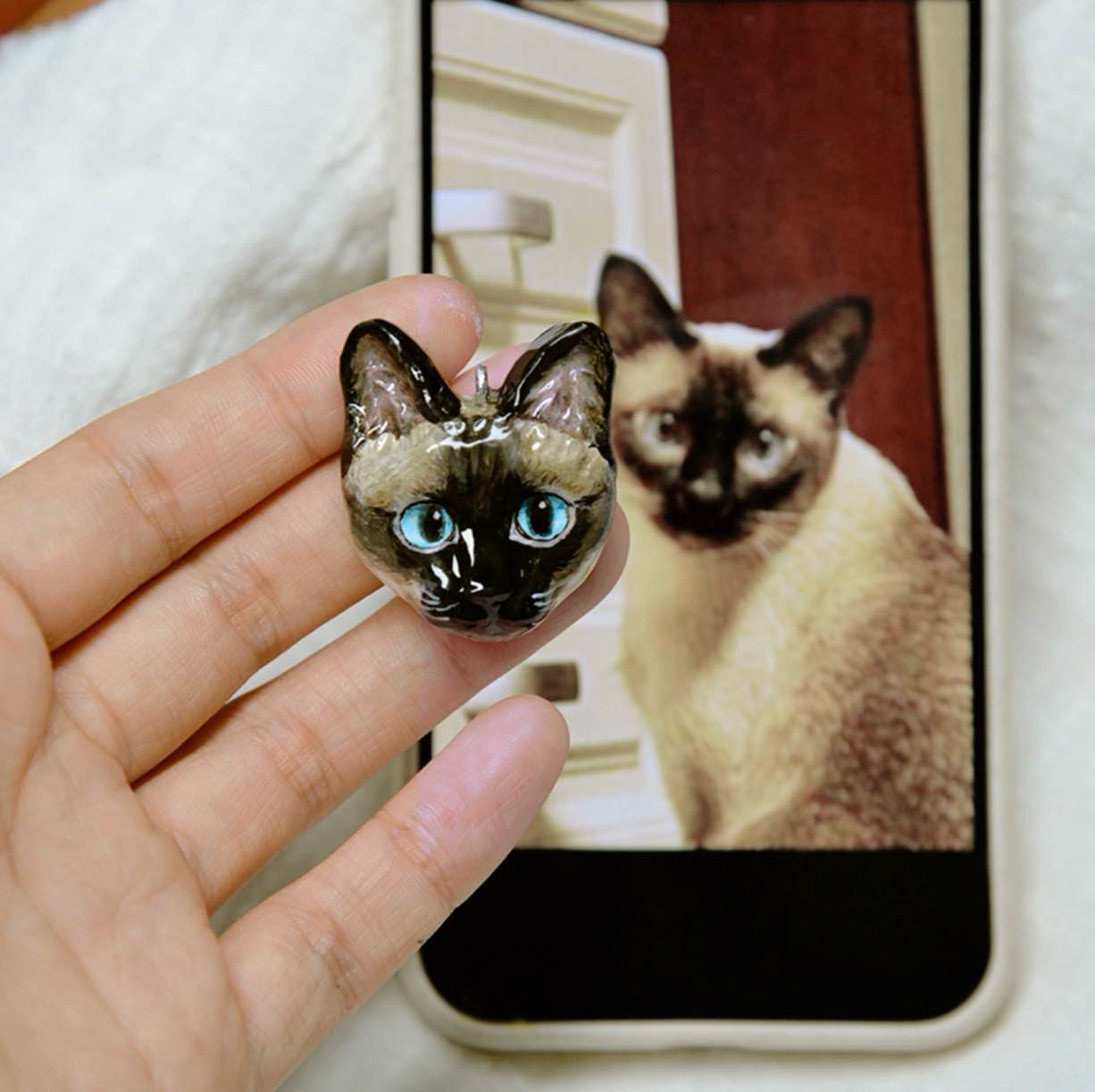 (1.5 MONTHS WAIT) Pet custom necklace, come to picture customization, dog cat rabbit bird souvenir, clay pure handmade