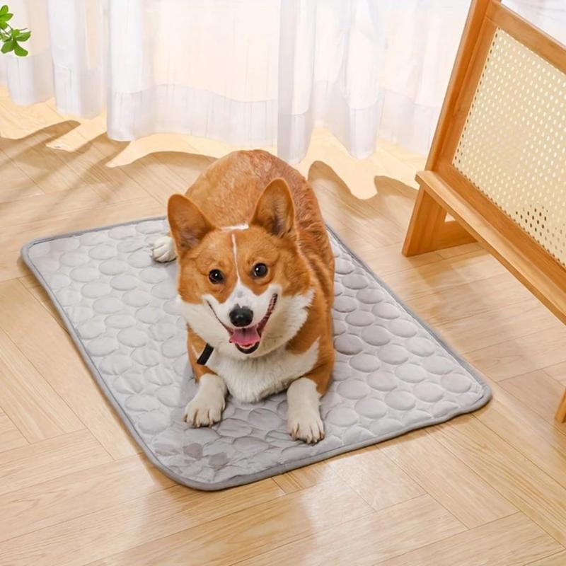 Portable Pet Cooling Mat, Breathable Pet Bed with Gel Ice Bricks, Summer Cooling Pad for Outdoor, Car Seat, Dog & Cat Furniture