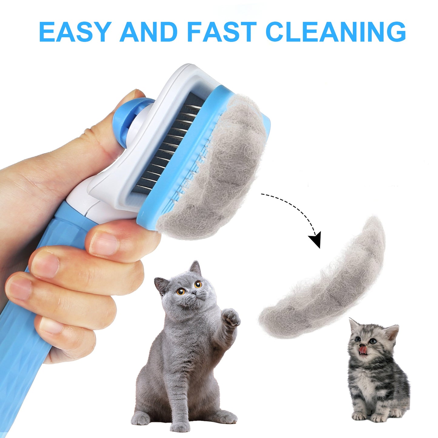 1pcs Pet Hair Removal Slicker Brush - Effortless Grooming Tool for Dogs & Cats | Durable & Gentle Design for Easy Hair Removal - Perfect Upgrade for Your Pet Grooming Routine!