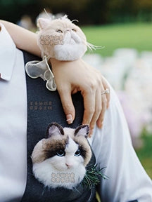 (1.5 MONTHS WAIT) Handmade picture customization, pet corsage brooch, bride and groom gifts, creative gifts, cats and dogs | Creative Pet Handicraft Workshop