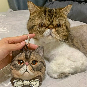(1.5 MONTHS WAIT) Cat and dog avatar simulation custom DIY doll needle stick finished key ring bag hanging | Creative Pet Handicraft Workshop
