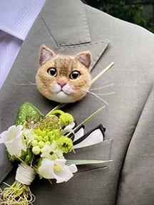(1.5 MONTHS WAIT) Handmade picture customization, pet corsage brooch, bride and groom gifts, creative gifts, cats and dogs | Creative Pet Handicraft Workshop