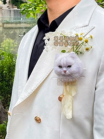 (1.5 MONTHS WAIT) Handmade picture customization, pet corsage brooch, bride and groom gifts, creative gifts, cats and dogs | Creative Pet Handicraft Workshop