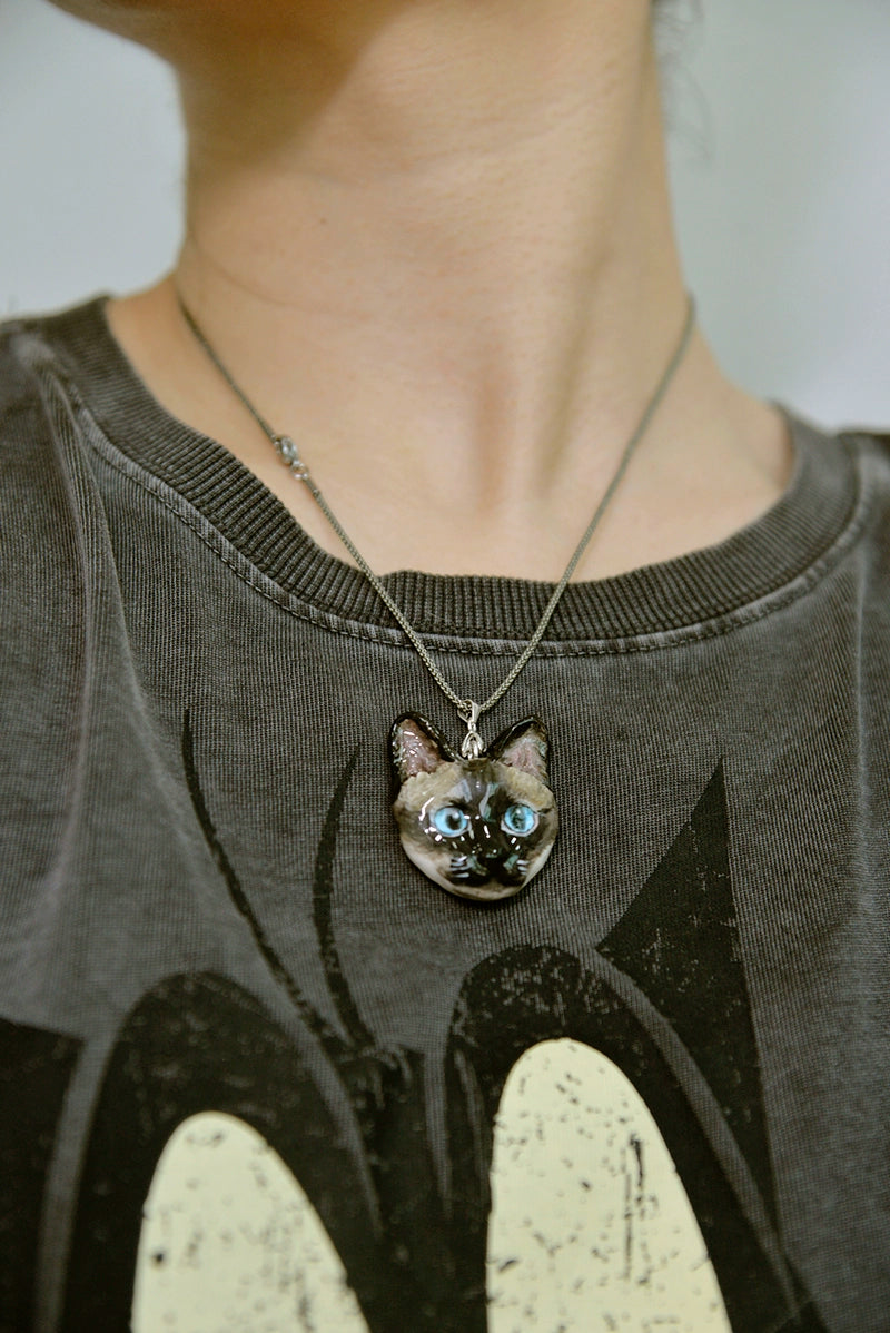 (1.5 MONTHS WAIT) Pet custom necklace, come to picture customization, dog cat rabbit bird souvenir, clay pure handmade
