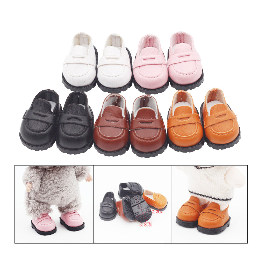3.8CM Finger Student Shoes Small Labubu Plush Doll Toy Shoes