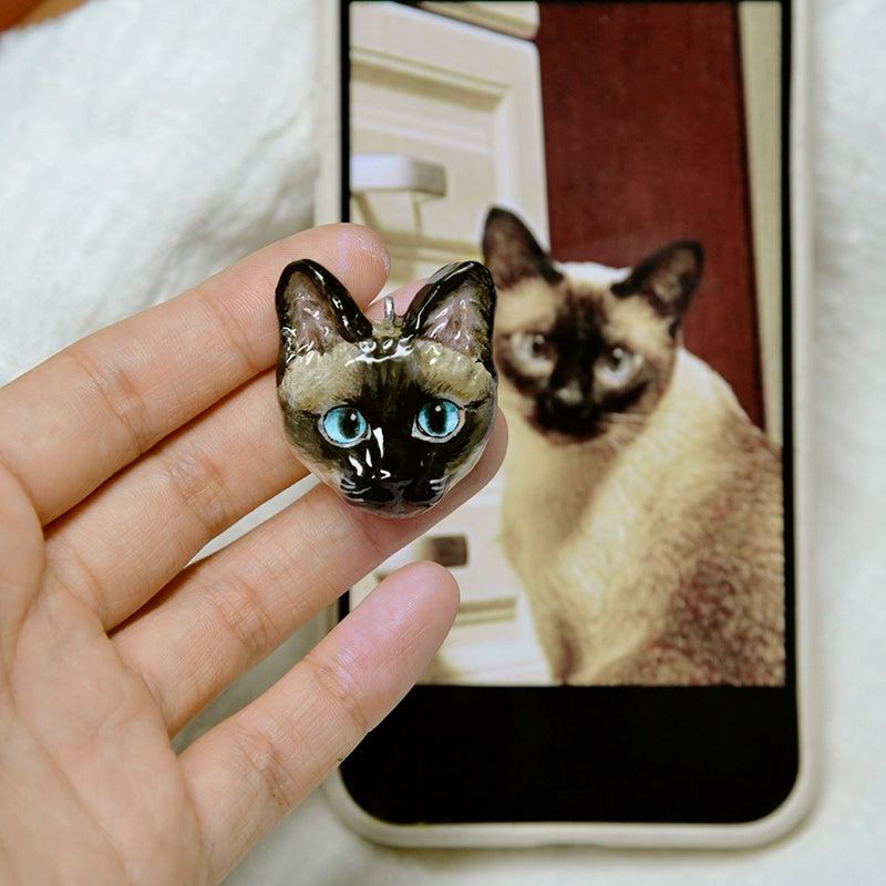 (1.5 MONTHS WAIT) Pet custom necklace, come to picture customization, dog cat rabbit bird souvenir, clay pure handmade