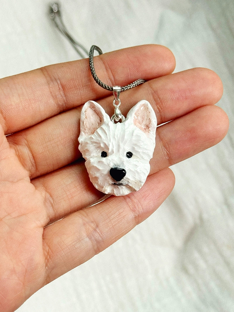 (1.5 MONTHS WAIT) Pet custom necklace, come to picture customization, dog cat rabbit bird souvenir, clay pure handmade