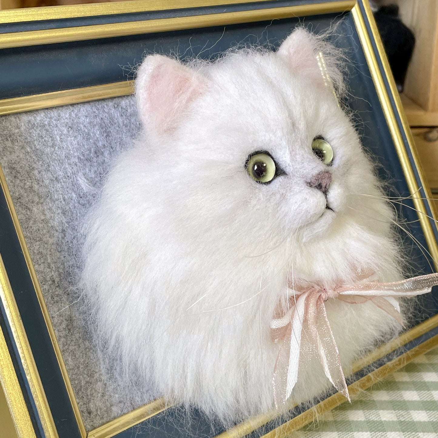 (1.5 MONTHS WAIT) Wool felt simulation pet customized commemorative gifts, DIY handmade poking music, cat and dog finished products, exquisite photo frames | Creative Pet Handicraft Workshop