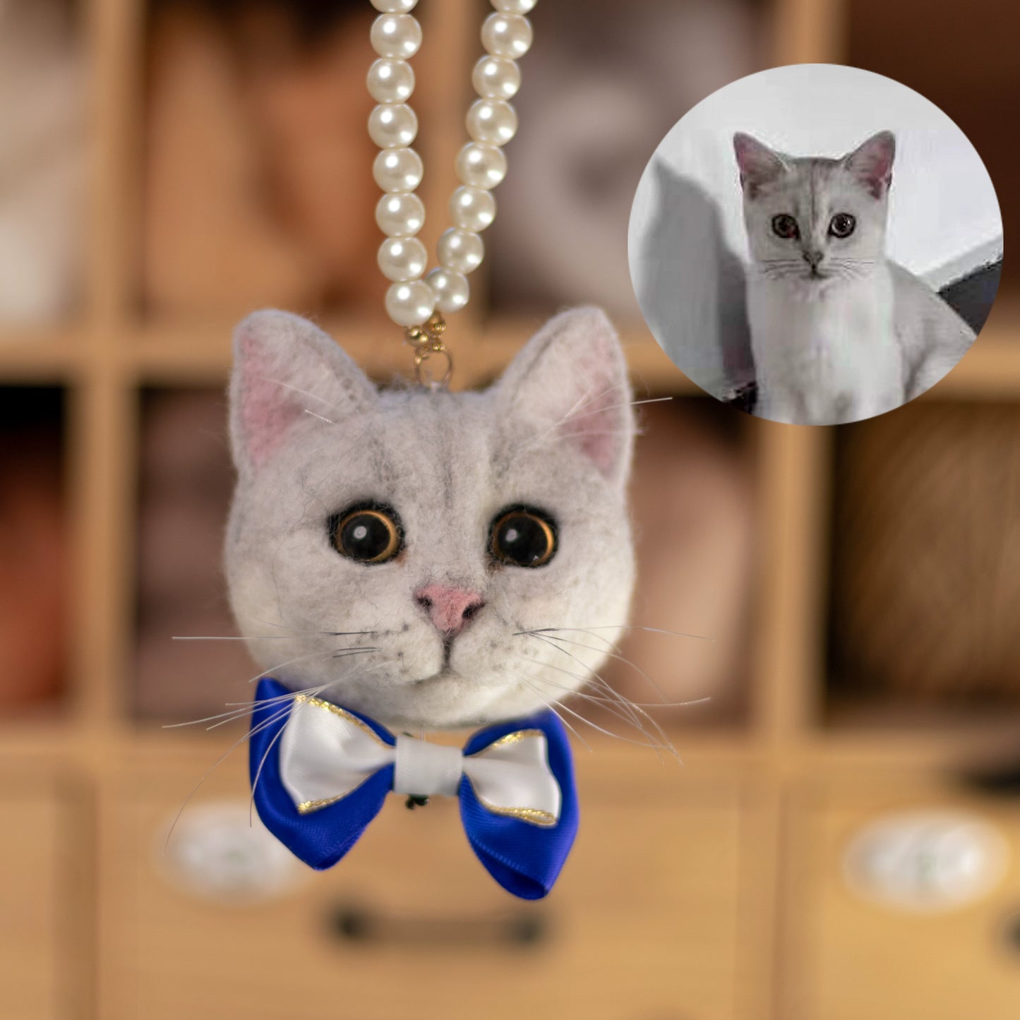 (1.5 MONTHS WAIT) Cat and dog avatar simulation custom DIY doll needle stick finished key ring bag hanging | Creative Pet Handicraft Workshop