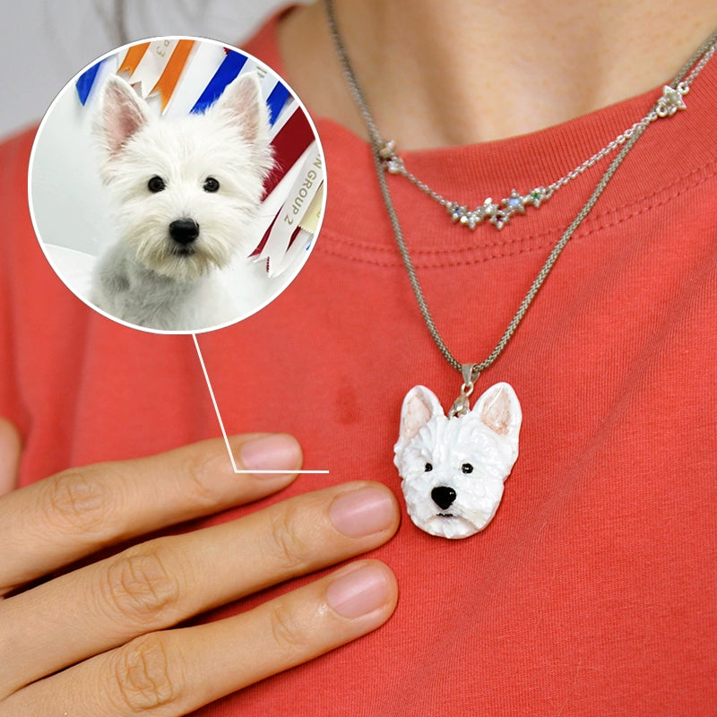 (1.5 MONTHS WAIT) Pet custom necklace, come to picture customization, dog cat rabbit bird souvenir, clay pure handmade
