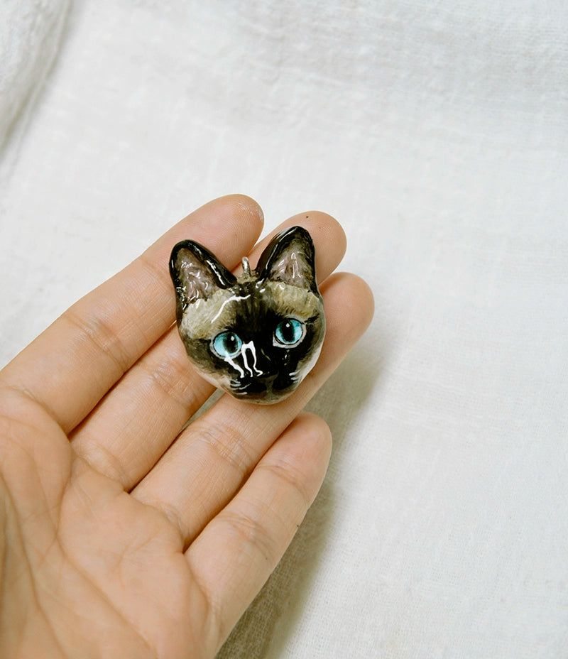 (1.5 MONTHS WAIT) Pet custom necklace, come to picture customization, dog cat rabbit bird souvenir, clay pure handmade