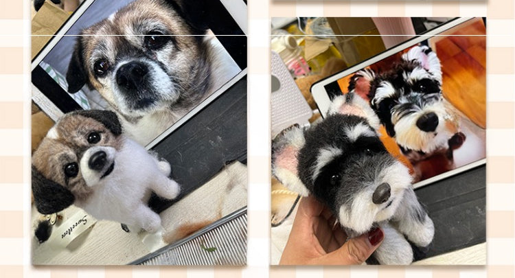 (1.5 MONTHS WAIT) Full body customization, wool felt DIY, simulated pet cat and puppy, gift living room ornament