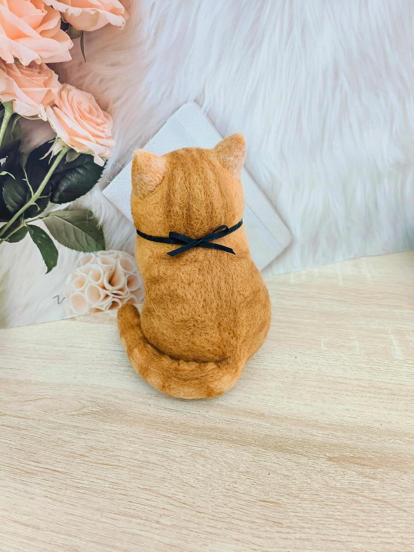 (1.5 MONTHS WAIT) Full body customization, wool felt DIY, simulated pet cat and puppy, gift living room ornament