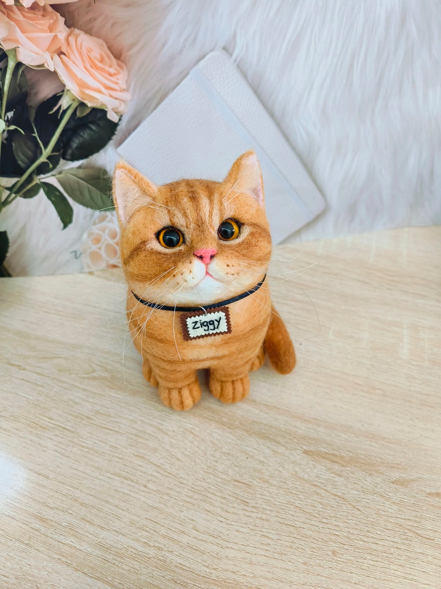 (1.5 MONTHS WAIT) Full body customization, wool felt DIY, simulated pet cat and puppy, gift living room ornament