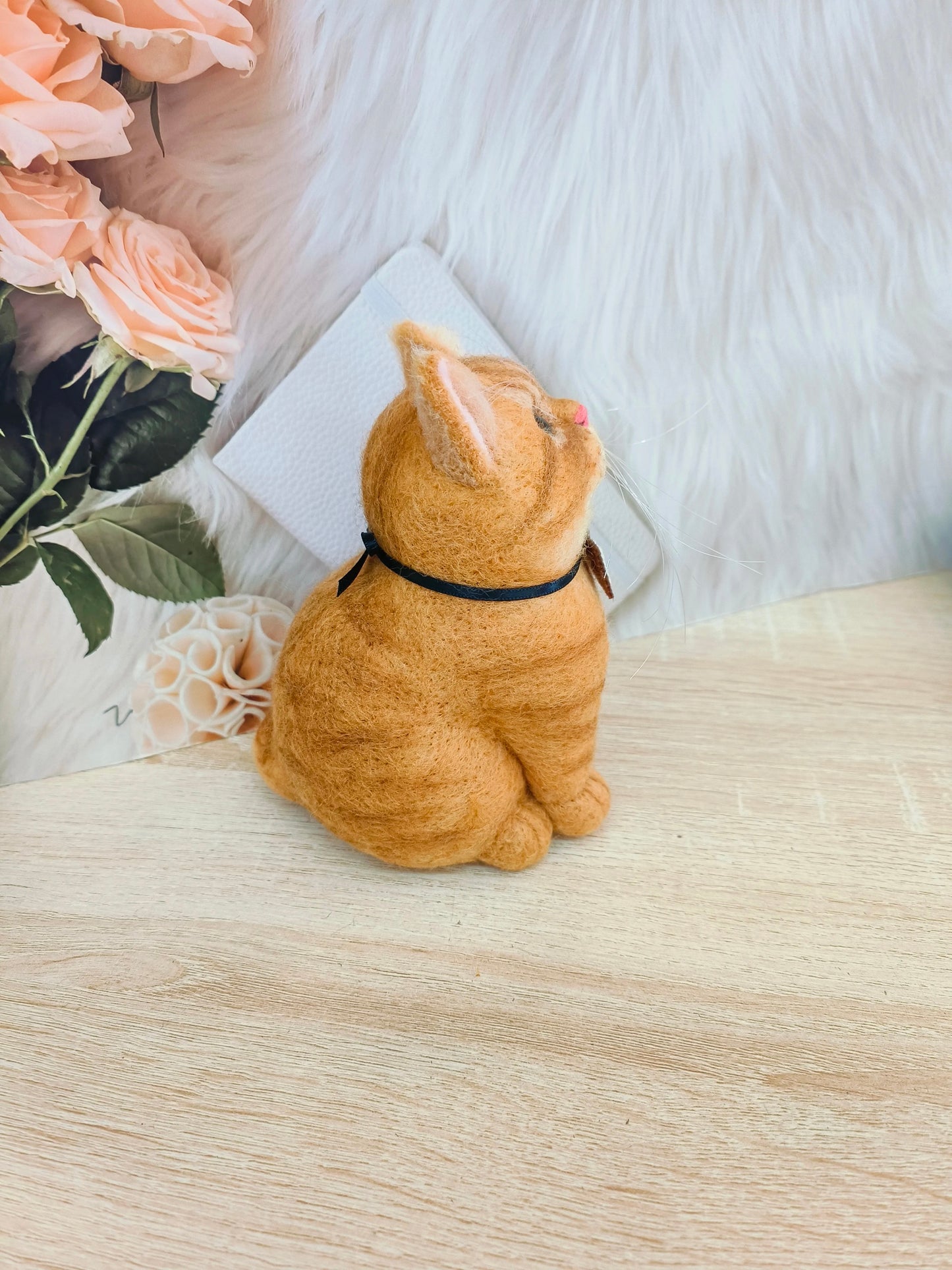 (1.5 MONTHS WAIT) Full body customization, wool felt DIY, simulated pet cat and puppy, gift living room ornament