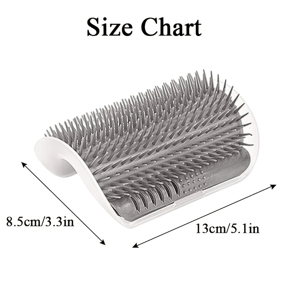 1pc Cat Self-Groomer Brush - Wall-Mounted, Washable, Removable Plastic Massage Comb & Corner Scratcher With Adhesive, Ideal For Short & Long Hair Cats