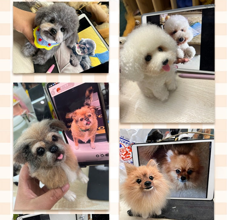 (1.5 MONTHS WAIT) Full body customization, wool felt DIY, simulated pet cat and puppy, gift living room ornament