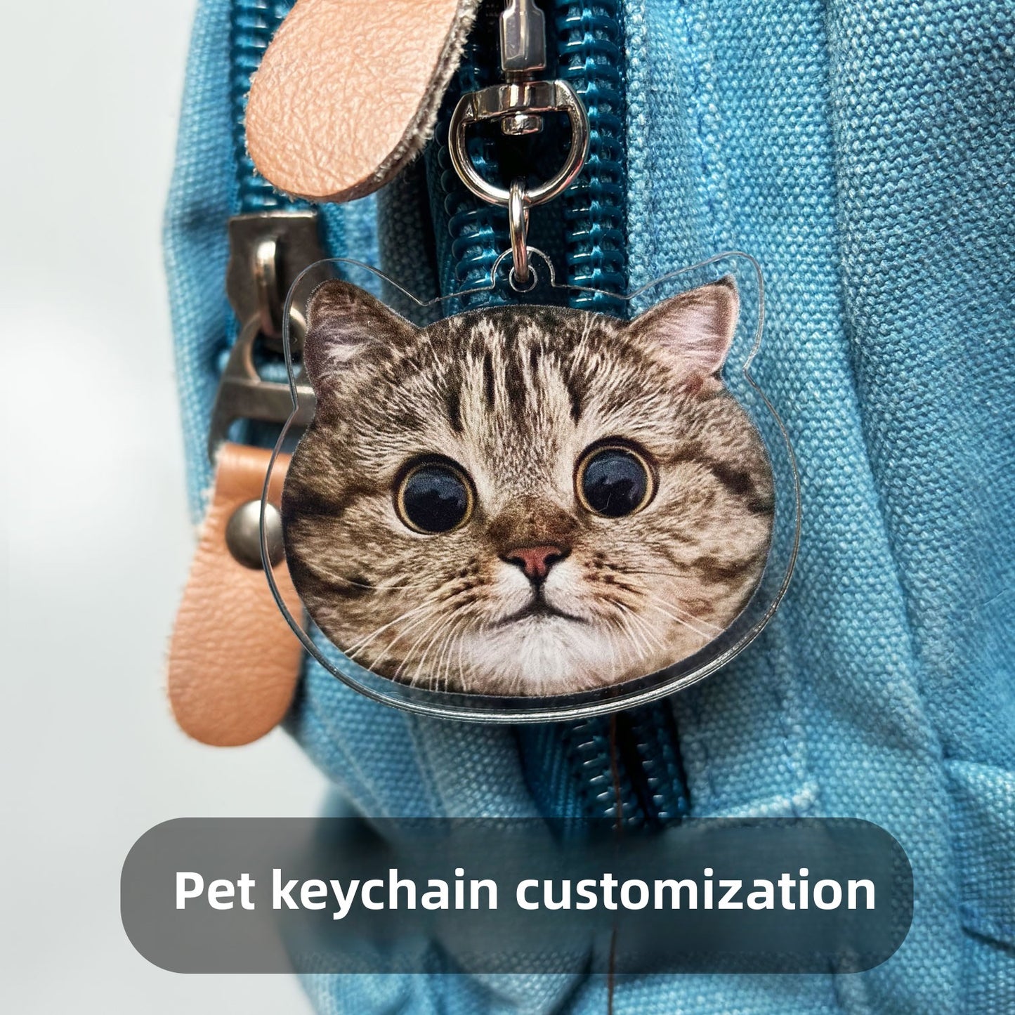 (1 WEEK WAIT) Pet keychain, custom acrylic photo, cat and dog pendant souvenir, transparent keychain