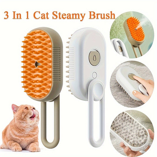 No-rinse pet cleaning brush, steam fluff removal massage comb, pet automatic hair removal spray and anti-static massage comb for dog and cat grooming
