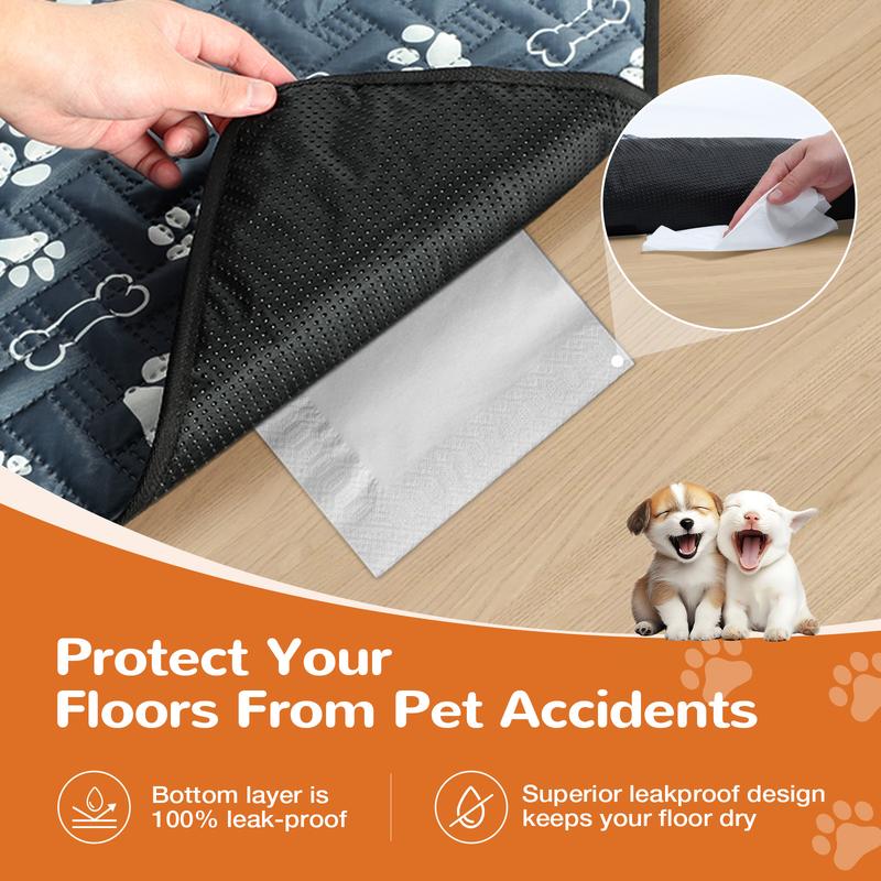 Washable Dog Crate Mat, 28"x42" Reusable Pet Bed Mat, Soft Non-Slip Waterproof Dog Sleeping Pad for Crate, Floor, Couch, Car, and Playpen