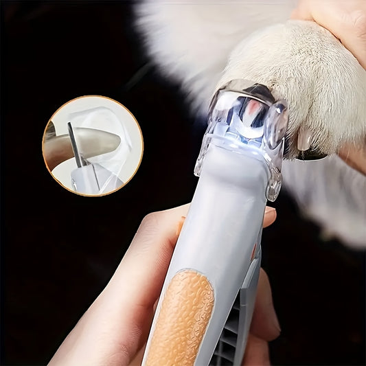 1pc LED Pet Nail Clipper with Ergonomic Non-Slip Handle - Precise Cat & Dog Nail Trimmer for Safe, Easy Grooming - Essential Pet Care Supply