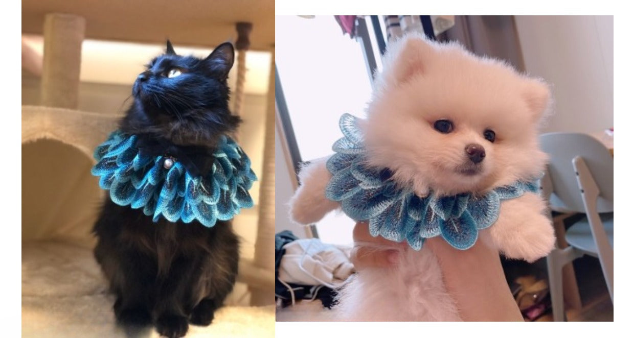 Hand-made saliva towel, cat/dog bib, collar, bow tie
