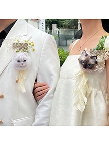 (1.5 MONTHS WAIT) Handmade picture customization, pet corsage brooch, bride and groom gifts, creative gifts, cats and dogs | Creative Pet Handicraft Workshop