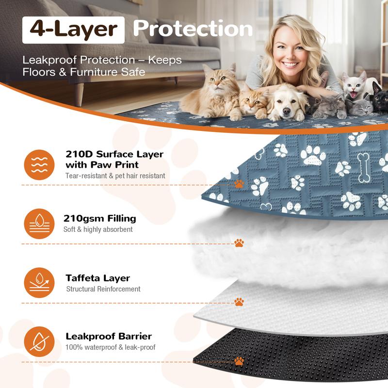Washable Dog Crate Mat, 28"x42" Reusable Pet Bed Mat, Soft Non-Slip Waterproof Dog Sleeping Pad for Crate, Floor, Couch, Car, and Playpen